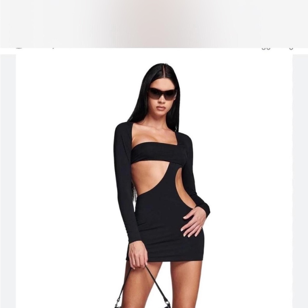 I.AM.GIA Black One Shoulder Cut Out Dress